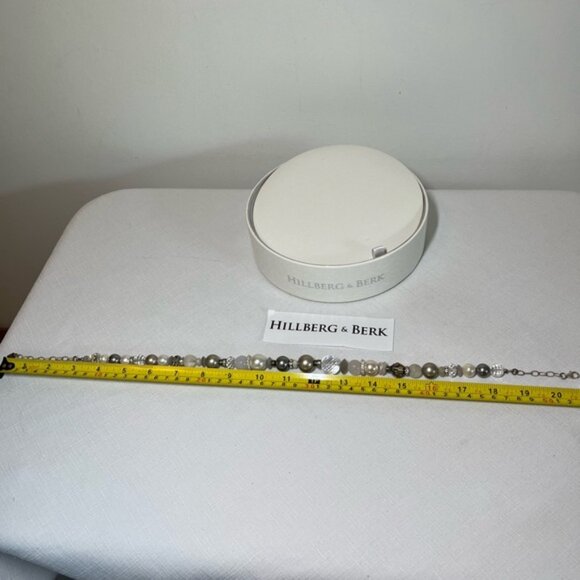 Hillberg  Berk STATEMENT NECKLACE natural stonesSwarovski PEARLS  crystals - Picture 5 of 9